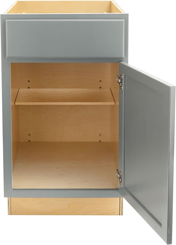 Quicklock RTA (Ready-to-Assemble) | Base Kitchen Cabinets - Shaker Style | Made in America (Magnetic Gray, 21" Wx34.5 Hx24 D Base)