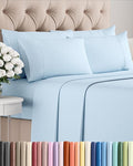 Full 6 Piece Sheet Set - Cooling & Breathable Bed Sheets - Hotel Luxury Bed Sheets for Women, Men, Kids & Teens - Comfy Bedding w/Deep Pockets & Easy Fit - Soft & Wrinkle Free - Full Sky Blue Sheets