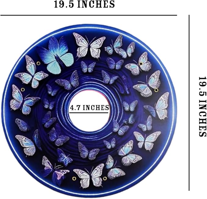 Wheelchair Accessories, Wheelchair Wheel Covers, Designer Wheels, Waterproof, Easy Install/Remove, Lightweight, (Blue Butterfly)