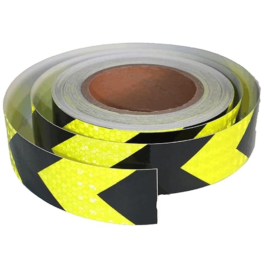 Reflective Tape Outdoor Waterproof 1 inch X 66 feet, High Visibility Hazard Conspicuity Warning Safety Industrial Marking Tape