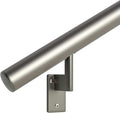 Promenaid 11ft Flush Handrail Kit - Champagne - Complete Indoor/Outdoor Handrail for Stairs - 1.6" Round Anodized Aluminum Railing with 4 Champagne Painted Pivoting Brackets & Flush Endcaps