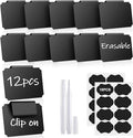 12PCS Basket Labels, Premium Bin Basket Labels Clip On, Pantry Basket Labels Tags for Storage Bins Fabric Cubes Wicker Organization