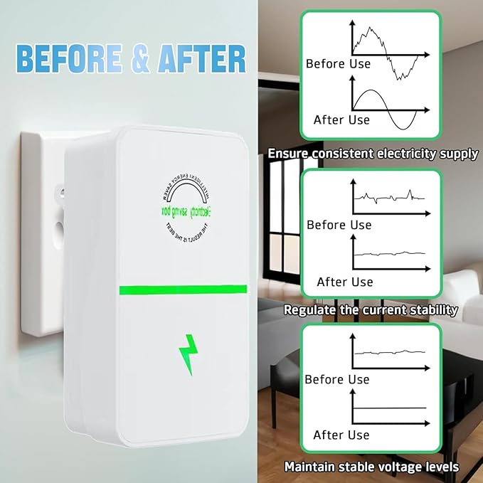 Ecowatt Saving Device Powernova Electricity Save Box Voltpro Esaver Reduce Electricity Waste by 50% for Household Office Markets Us Plug 90v-250V 30KW (4PCS)