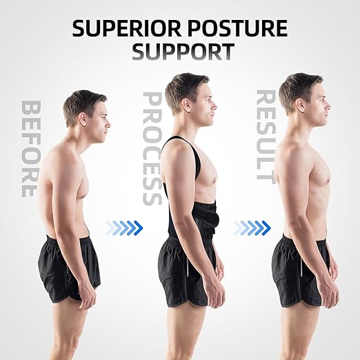 Upgraded Posture Corrector for Women & Men, Back Brace for Upper/Lower Back Pain, Herniated Disc, Sciatica，Adjustable Support & Bionic Panel 2XL (42"-46")
