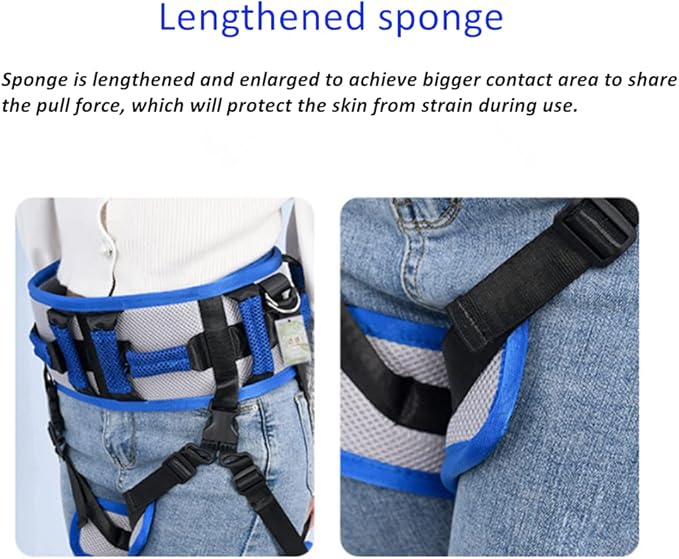 WEEOATAR Medical Nursing Gait Belt, Non-Slip Transfer Nursing Sling with Handles, Mobility Standing and Lifting Aid Transfer Belts for Disabled, Elderly, Injured (Blue)
