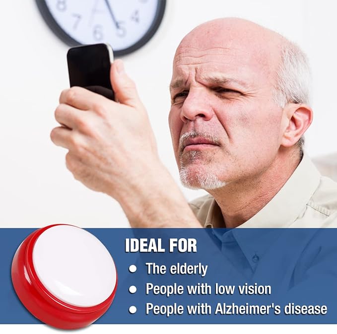 Top Life Talking Clock for The Elderly, Blind - Proper English Grammar, Neutral American Accent - Time and Date - Easy to Operate Speaking Alarm Device