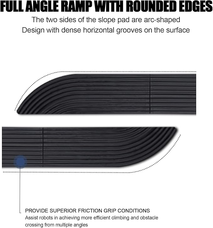 Rubber Threshold Ramp for Robot Vacuum, Wheelchair, Doorways, Bathroom, Black, 4 Pack