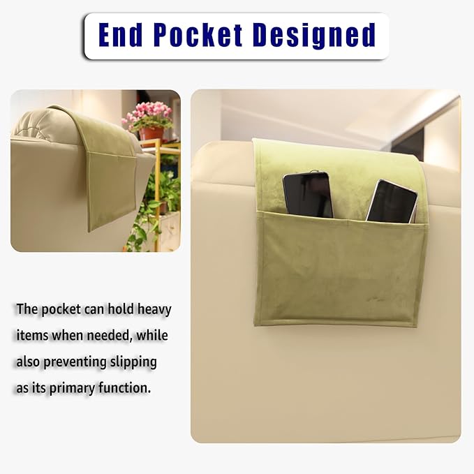 Non-Slip Head Pillow for Recliners - Neck Support Cushion with Velvet Cover for Pain Relief at Home, Office and Travel (Beige)