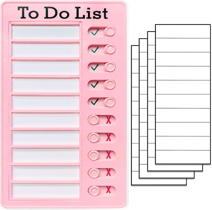 Chore Chart for Kids,To Do List, Daily Routine Chart, and Schedule Board-Checklist and Portable Memo for Efficient Task Management and Planning (pink)