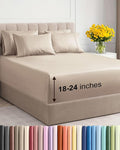 Extra Deep Cal King Sheet Set - 6 Piece Breathable & Cooling Sheets - Hotel Luxury Bed Sheets Set - Easy & Secure Fit - Soft, Wrinkle Free & Comfy Sheets Set - Wheat Sheet Set with Extra Deep Pockets