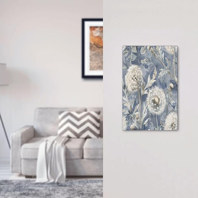 Blue Dandelion Vintage Floral Boho Flower Light Switch Cover Plate 1 Gang No Device Blank Electrical Wall Plates Faceplate Decorative Switch Plate Covers for Bedroom Living Room Home Decor
