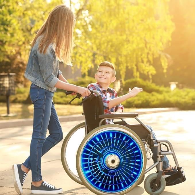 18" Wheelchair Wheels Covers for Boys, Wheelchair, Enhances Aesthetics, Easy Install/Remove, Lightweight, Waterproof, (Electric Pulse)
