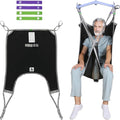 Patient Lift Divided Leg Sling – Heavy Duty 500 lbs Capacity, Easy Hygiene Access with Handles & Pocket, Machine Washable – Small/Medium/Large for Elderly, Disabled & Bariatric Care (Black, L)