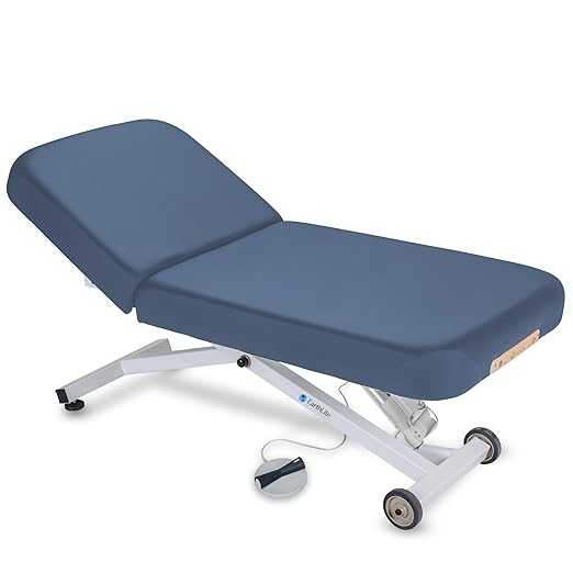 EarthLite Ellora Electric Lift Massage Table with Manual Tilt, Made in USA, 30" x 73, Mystic Blue