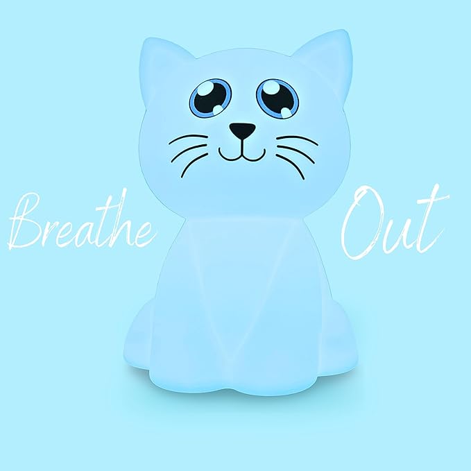 Calm Collective Calming Cat Breathing Trainer Light for Calming Stress, Anxiety Relief Items for ADHD, Mindfulness Meditation Tools, Great Self Care and Mental Health Gifts