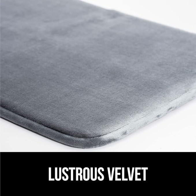 GORILLA GRIP Memory Foam Bath Rugs, Soft Absorbent Velvet Bathroom Mats, Durable Dots on Underside, Machine Washable Bathmat, Carpet Rug Room Decor for Shower Floor, 36x24 Mat, Graphite Gray
