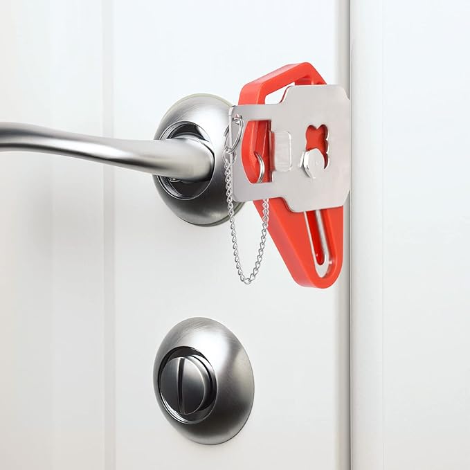 Portable Door Lock Travel Door Locks for Hotel Rooms Apartment Locks Home Security Defender Door Lock Latch Extra Door Locker from Inside Safety Door Locks for Travelers Portable Lock for Door