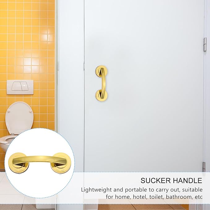 Strong Suction Grab Bar Safety Handrail Non-Skid Bath Support Handle for Elderly Injured Reusable Suction Cup No-Drill Installation Glass Tile Marble
