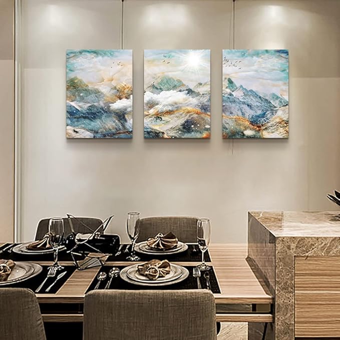 DZRWUBHS Abstract Wall Art For Living Room Bedroom Wall Decor Abstract Mountain Landscape Painting Canvas Art Prints Room Decor Pictures Artwork Office Wall Decorations Farmhouse Home Decor 3 Piece