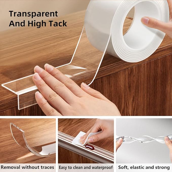 Baby Proofing Edge Protector for Kid Clear Edge Protector Strip Safety Corner Guards Child Proof Corner Bumper for Furniture 2" x 9.84' (thk: 2mm)