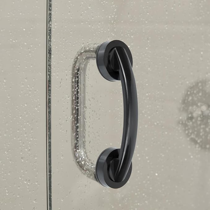 Housoutil No Drilling Shower Handle, 2PCS Powerful Suction Cup Bathroom Handles, Glass Door and Window Grab Bar for Bathroom Sliding Doors, Cabinets, Wardrobes