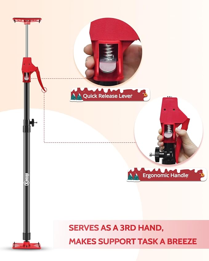 XINQIAO Cabinet Jacks for Installing Cabinets, Light Duty Third Hand Tools Adjustable Support Pole from 45 in to 113.6 in, 2 PCS