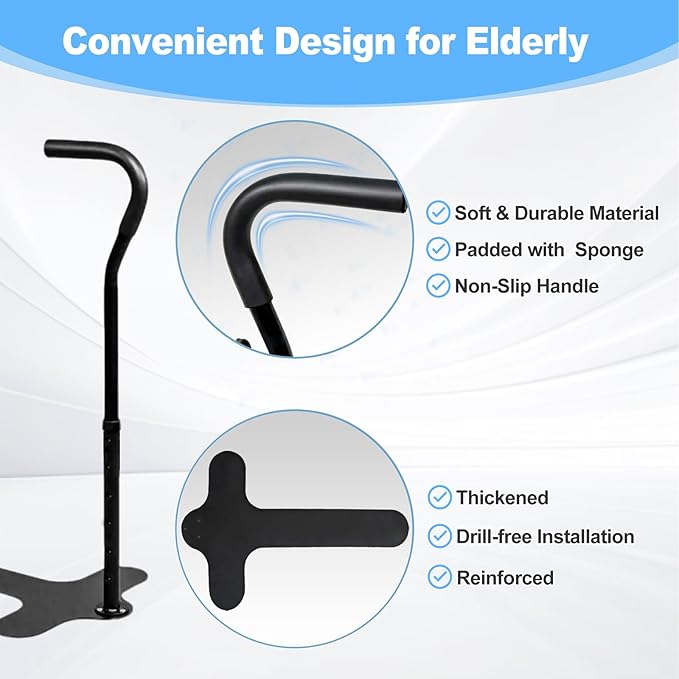 Couch Stand Assist with Grab Bar for Elderly, Adjustable Height Chair Lift Assist Devices for Seniors, Disabled, Handicap, Mobility Aids Rail for Standing Up from Sofa, Supports Up to 350LBS
