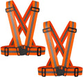 Reflective Safety Vest 2pcs - High Visibility Vest Adjustable Straps for Outdoor Jogging, Cycling, Walking and Riding