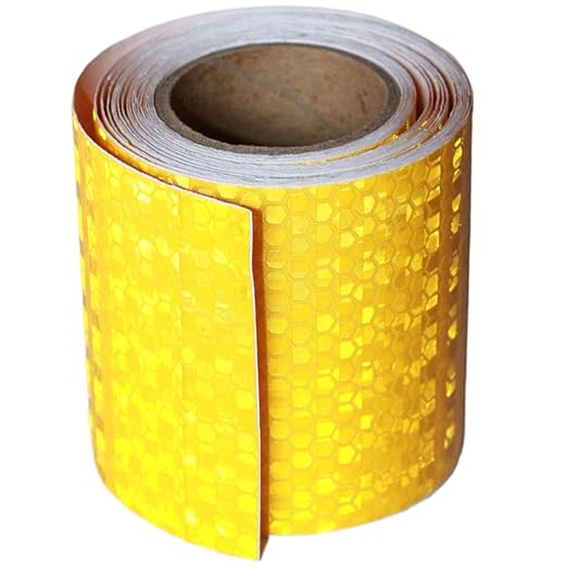 Yellow Reflective Tape Outdoor Waterproof 3 inch, High Visibility Hazard Conspicuity Safety Industrial Marking Tape (10 feet)