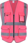 XIAKE Reflective Safety Vest for Men & Women High Visibility Class 2 Vest with Pockets Meets ANSI Standards