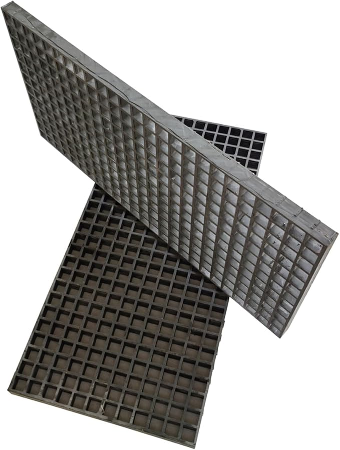 3.3ft*1.6ft Fiberglass Grating 1.5'' Thickness Gray Car Wash Grille Rectangle FRP Floor Grid for Floors Outdoor Drain Cover (1 PC)