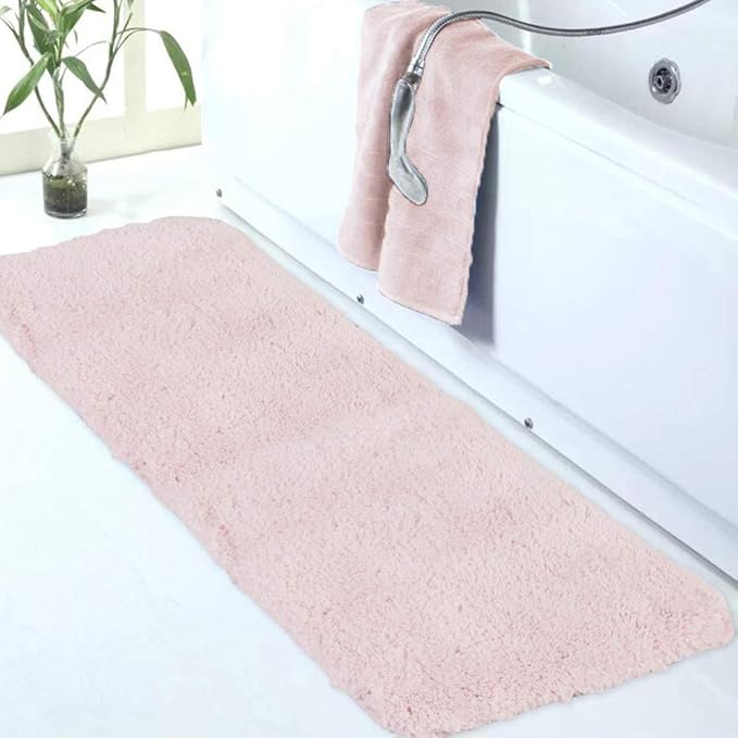 Walensee Large Bathroom Rug (24 x 60, Blush) Extra Soft and Absorbent Shaggy Mat Machine Washable Microfiber Non Slip Luxury Floor Mat