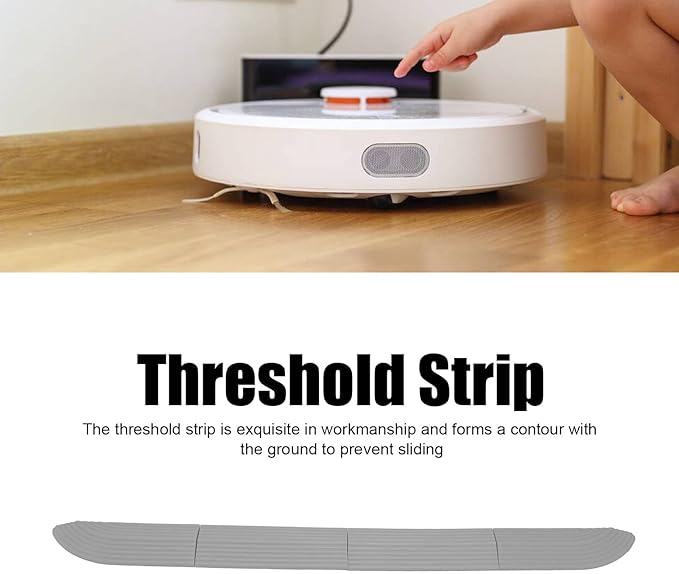 Rubber Threshold Ramp for Doorways, Grey, 4 Pack, Universal Vacuum Robot Door Sill Wheelchair Bathroom Access