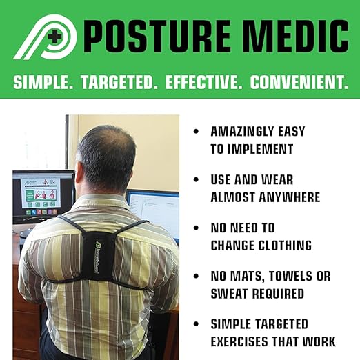 PRIMEKINETIX PostureMedic Dynamic Posture Corrector - Active Resistance Training System for Upper Back Strengthening & Shoulder Alignment - Stretches Chest, Strengthens Back - Doctor Recommended - Size XL (Orange)