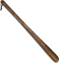 Wooden Shoe Horn Long Handle For Seniors 23.6" Easy Wear Helper Shoehorns Women Kids Baby Elderly Hanging Rings