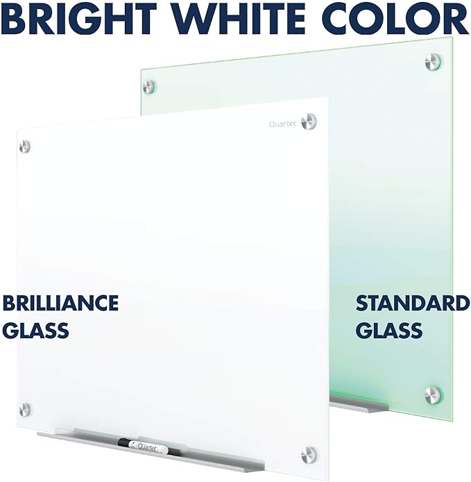 Quartet Dry Erase Board, Magnetic Whiteboard 8' x 4', Glass Board for Wall, Infinity, Brilliance White (G29648W)
