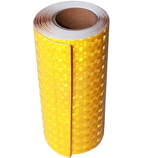 Reflective Tape Yellow 6 inch, Outdoor Waterproof Hazard Conspicuity Warning Industrial Marking Tape (10 feet)