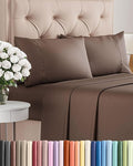 Twin 4 Piece Sheet Set - Cooling & Breathable Bed Sheets - Hotel Luxury Bed Sheets for Women, Men, Kids & Teens - Comfy Bedding with Deep Pockets & Easy Fit - Soft and Wrinkle Free - Twin Brown Sheets
