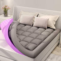 BDEUS Dual Layer 5 Inch Memory Foam Mattress Topper Twin Size, 2 Inch Gel Memory Foam Plus 3 Inch 1450 GSM Down Alternative Quilted Pillow Top Mattress Pad Cover,Dark Gray