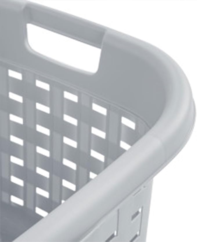 Sterilite Cement Gray Durable Weave Laundry Basket with Wicker Pattern (12 Pack)