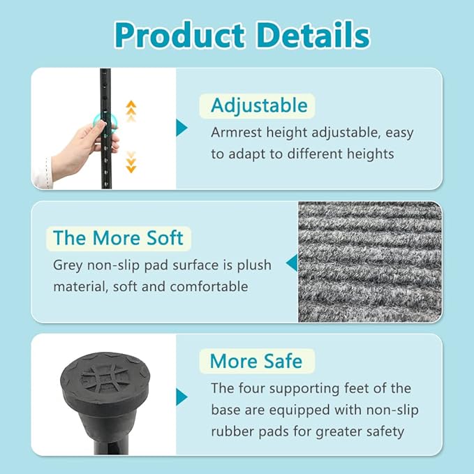 Stair Climbing Cane Half Step Stair Walker Aid Devices Stairway Lift for Elderly Seniors Assist Helper Adjustable 4 Pronged Quad Base Balance Stability Walking Sticks