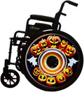 Designer Halloween Cover for Wheelchair Wheels for Adults & Kids, Enhances Aesthetics, Easy Install/Remove, Lightweight, New Matt Finish (Halloween Time!)