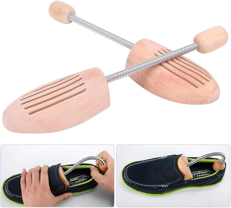 Pssopp 2Pcs Wood Shoes Tree, Shoe Stretcher Spring Anti Deformation Expanding Shoes Tree Shoe Shaper for Men Women(35 36)