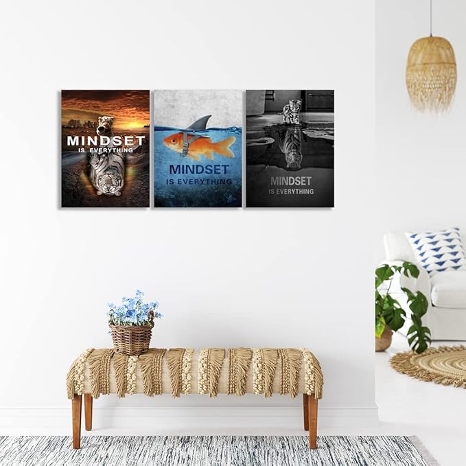 Inspirational Posters Motivational Wall Art Canvas Painting Sunrise Blue Sea Ocean Natural Landscape Wall Decor Sunset Ocean Beach Wall Art Poster Seascape Prints Artwork Wooden Framed