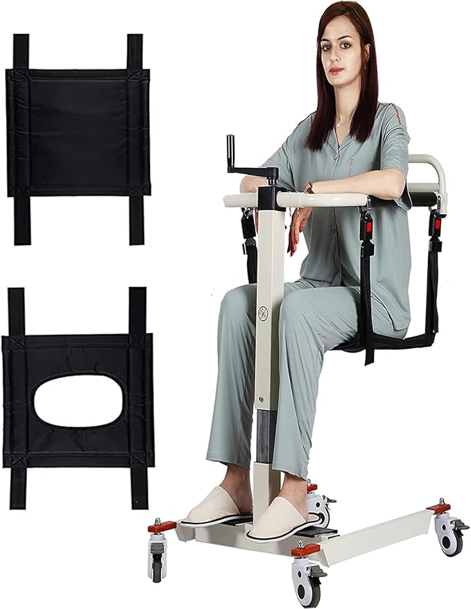 Patient Lift Transfer Chair, Transfer Lift Chair for Disabled, Portable Car Transfer Lift Bed to Wheelchair Transfer Devices, Transfer Chair for Elderly and Disabled (Basic Backrest)