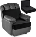 HOMBYS Foam Recliner Chair Cushions for Elderly, 4" Thick Chair Pads with Back Support for Office Chair, Non-Slip Supportive Seat Cushion with Lumbar Pillow (Black, 13" Backrest)