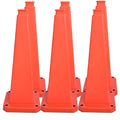 BESEA 6 Pack 36" Bright Orange Traffic Safety Cones with Weighted Base, High-Visibility Parking Cones for Driveways, Business Parking Lots, Garages, Indoor/Outdoor Use