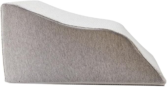 Lounge Doctor Elevating Leg Rest Wedge Pillow with Memory Foam, Light Blue, Large