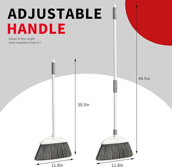 Collapsible Broom for RV, Telescoping Broom with Adjustable Handle, Lightweight and Portable, PET Bristles Sweep Fine Dust, with Hanging Hole, Ideal for Floors, Kitchen, Camping and Outdoor Use