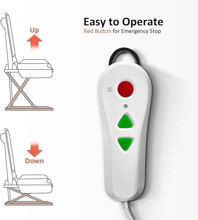 MCombo Electric Floor Lift for Elderly Falls, Bath Lift Chair with Padding for Senior, Transfer Assist, BA226BU